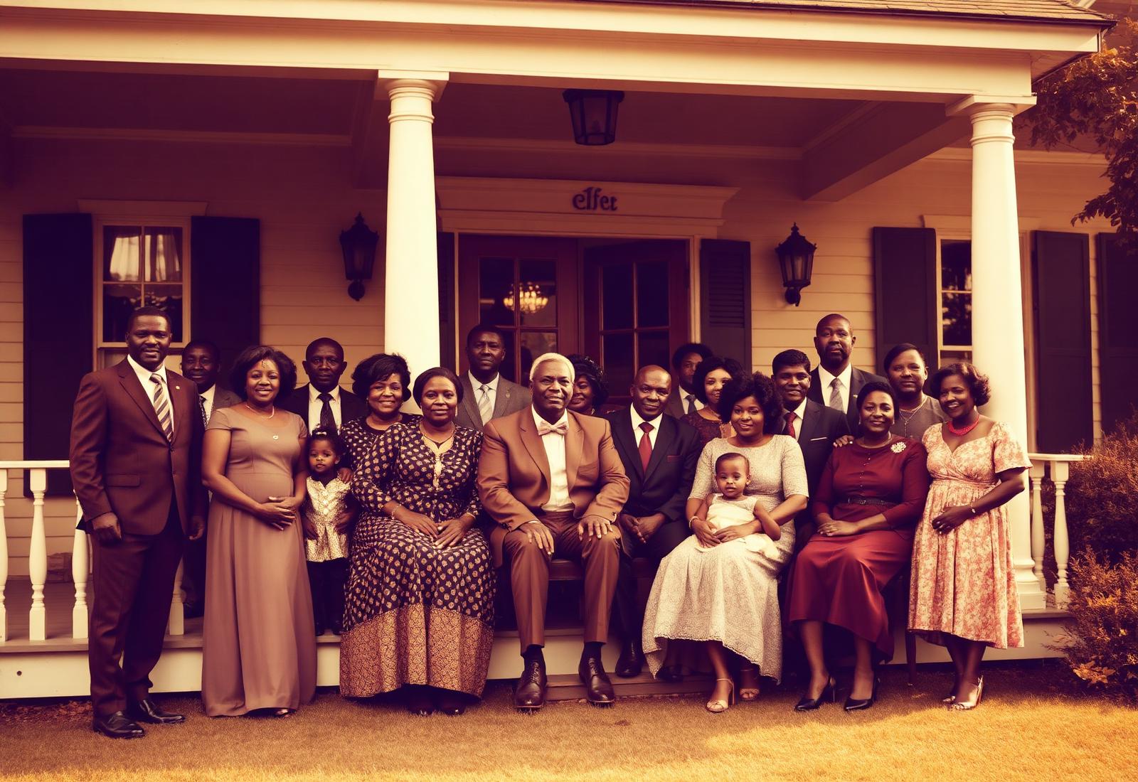 Crawford-Murphy family gathered on a heritage porch